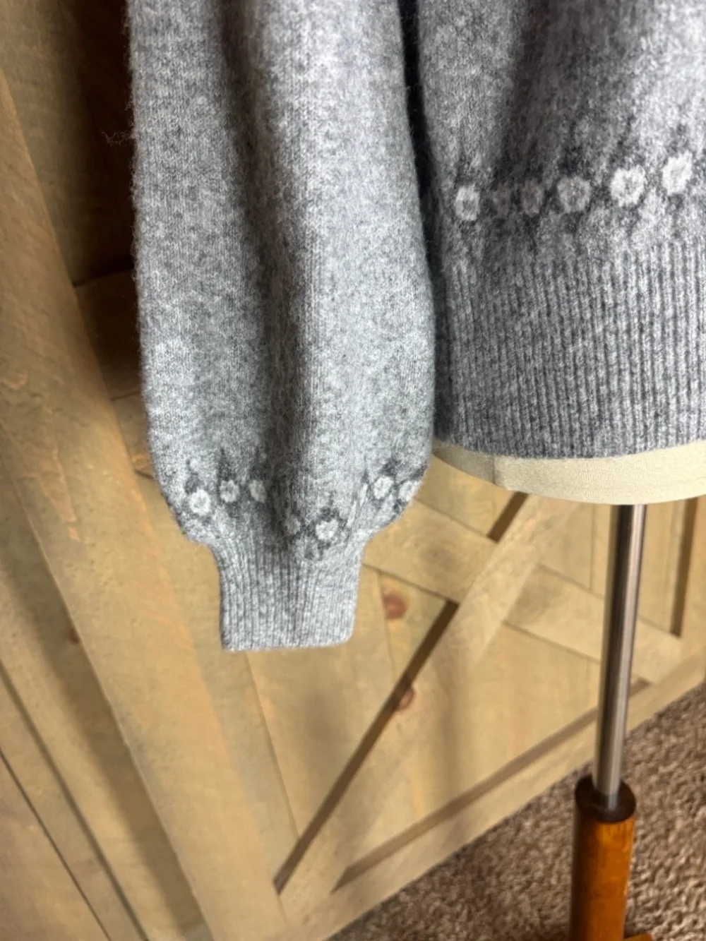 Rebecca Minkoff gray Fair Isle sweater Size Small New with tag